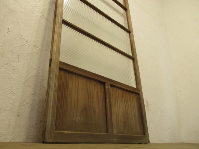taA066*(1)[H175cm×W89cm]* molding glass. retro old tree frame sliding door * fittings old Japanese-style house block shop old furniture store furniture L under 