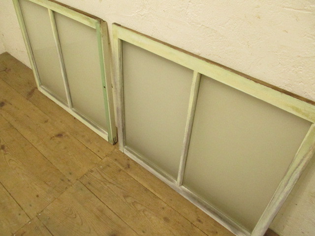yuA838*[H74,5cm×W85,5cm]×2 sheets * paint. peel off . old tree frame glass door * fittings sliding door Cafe old furniture reform B under 