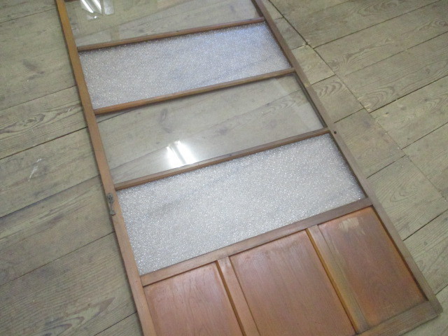 taM390*[H176cm×91,5cm]* antique * retro taste ... old wooden glass door * fittings sliding door old Japanese-style house old furniture L under 