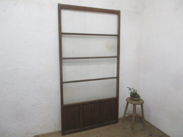 taM390*[H176cm×91,5cm]* antique * retro taste ... old wooden glass door * fittings sliding door old Japanese-style house old furniture L under 