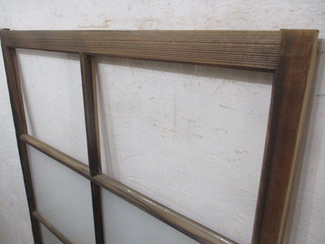 taM142*(2)[H176cm×91,5cm]* Showa Retro . taste ... old wooden glass door * fittings sliding door sash old Japanese-style house shop L under 