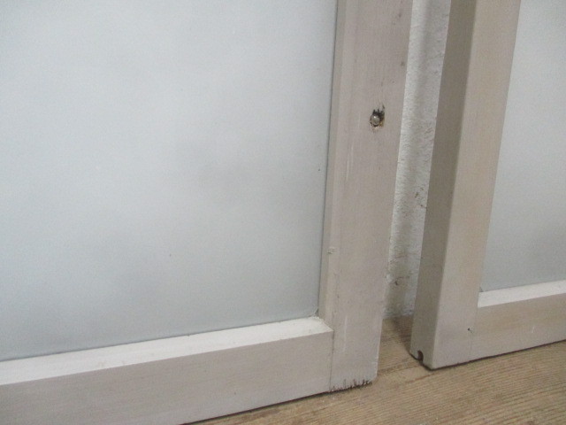 taM838* several set have *[H90cm×W84,5cm]×2 sheets * pretty paint. old wooden glass door * fittings sliding door sash retro K under 