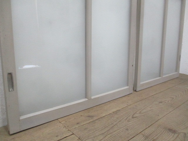 taM838* several set have *[H90cm×W84,5cm]×2 sheets * pretty paint. old wooden glass door * fittings sliding door sash retro K under 