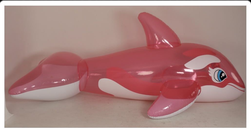 シャチ　ピンク　ツヤあり　フロート　空気ビニール風船　浮き輪　レア　5メートル　日本未発売　新品未使用_画像2