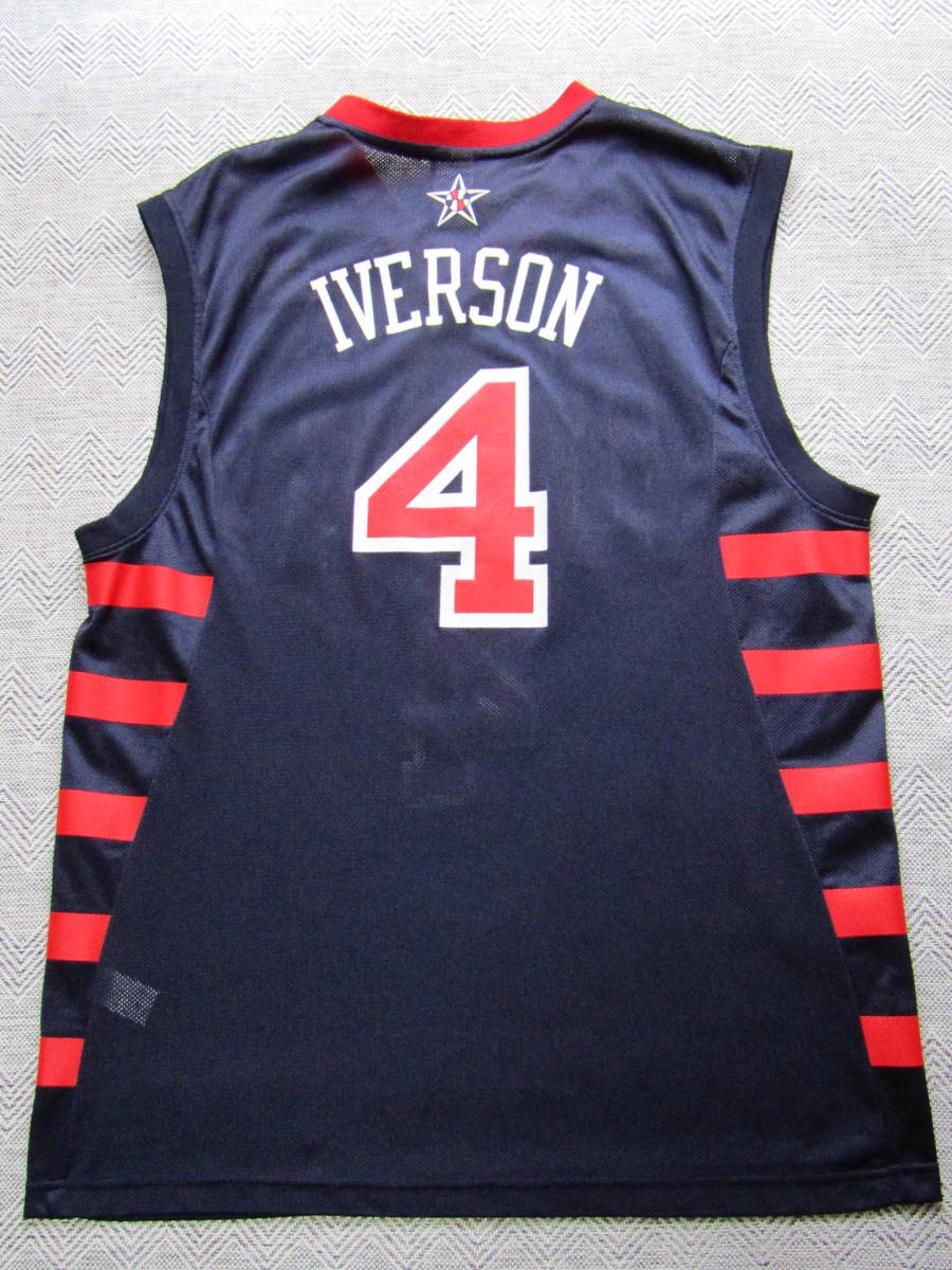 美品 USAドリームリーム NBA アレン・アイバーソン IVERSON Reebok リーボック製 ユニフォーム バスケ ゲームシャツ