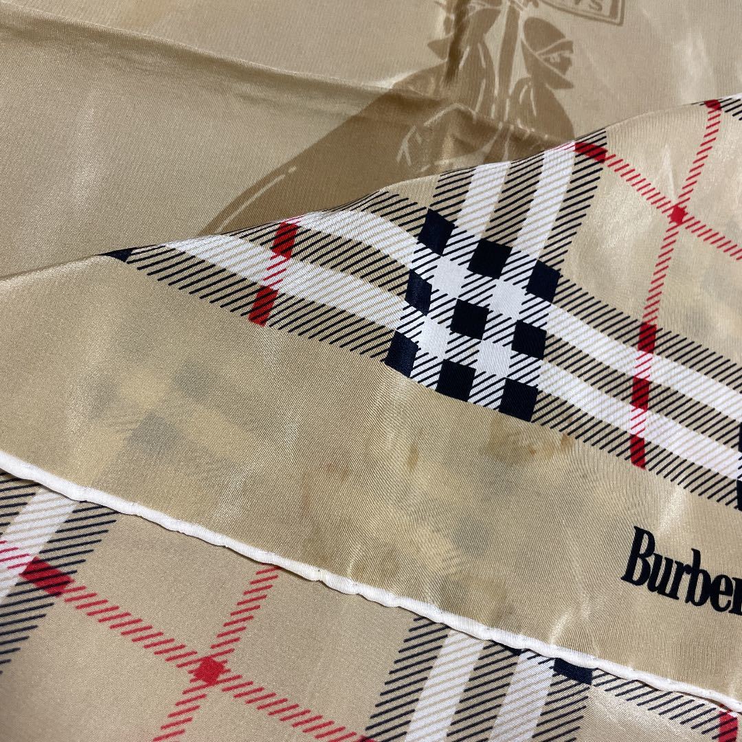 Burberry バーバリー チェック柄 シルクスカーフ_画像6