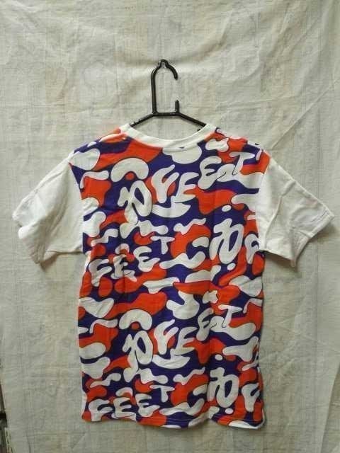 0004 バンドTシャツ テンフィート　白　オレンジと紫のカモフラ柄　タグ付_画像4