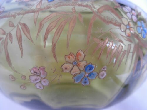 真ちゅう マウント、アールヌーボー アンティーク フレンチ エナメルガラス 花瓶。_画像7