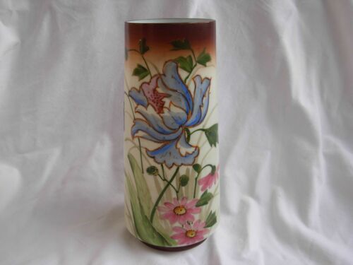 アンティーク フレンチ ハンドペイント オパリンガラス花瓶、アールヌーボー