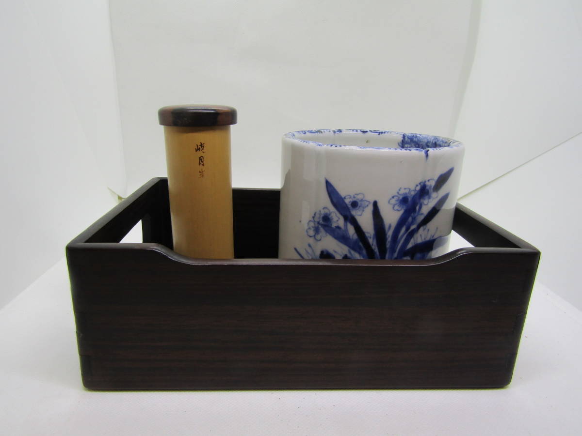 明治伊万里火入　唐木煙草盆（Ｄ953）