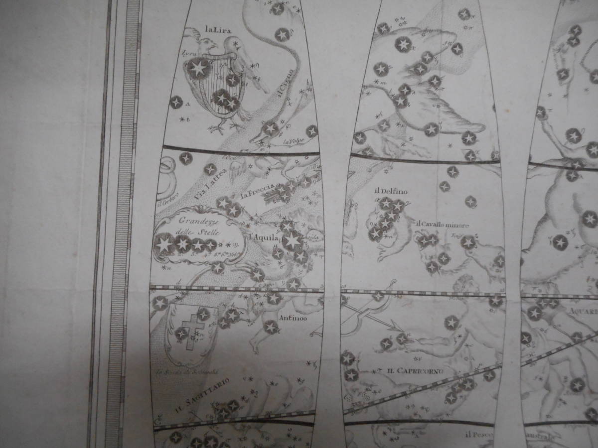 即決アンティーク、天文、天体、星座早見盤、銅版画、星図、1792年『カッシーニ天球儀ゴア』Star map, Planisphere, Celestial atlas