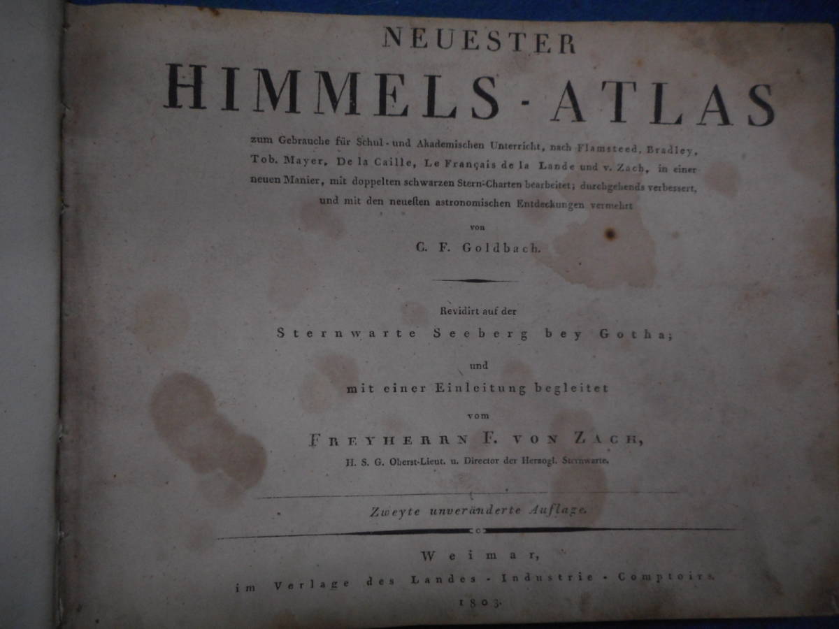 アンティーク、天文、天体、星座早見盤、銅版画、1803年『ゴールドバッハ星図帳』Star map, Planisphere, Celestial atlas - 天文、宇宙 アンティーク、天文、天体、星座早見盤、銅版画、1803年『ゴールドバッハ星図帳』Star map, Planisphere, Celestial atlas - 天文、宇宙