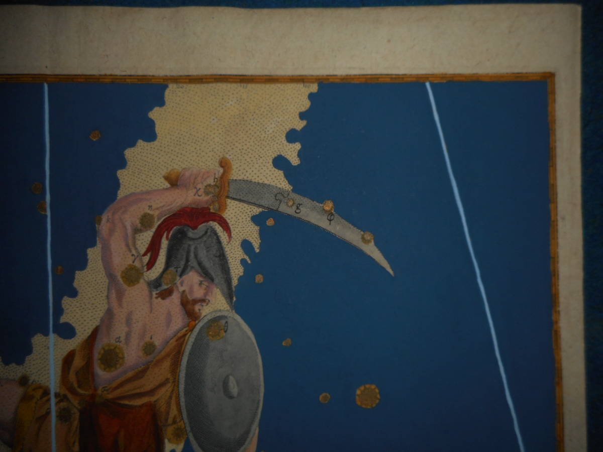 アンティーク、天文、天体、星座早見盤、手彩色銅版画、1661年『ウラノメトリア星図ペルセウス座』Star map, Planisphere, Celestial atlas - 天文、宇宙 アンティーク、天文、天体、星座早見盤、手彩色銅版画、1661年『ウラノメトリア星図ペルセウス座』Star map, Planisphere, Celestial atlas - 天文、宇宙