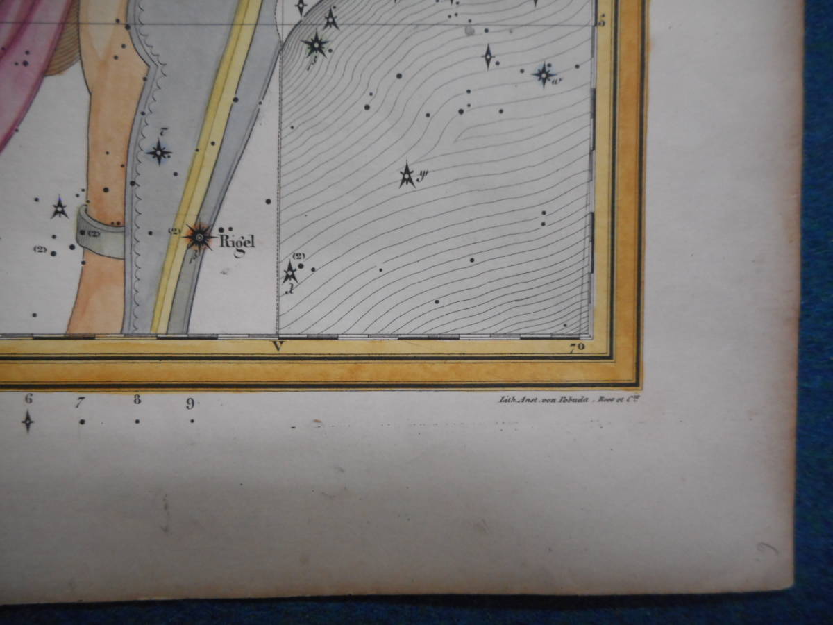 即決 アンティーク、天文、天体、星座早見盤、手彩色石版画、1835年『ホッフマン星図オリオン座』Star map, Planisphere, Celestial atlas - 天文、宇宙 即決 アンティーク、天文、天体、星座早見盤、手彩色石版画、1835年『ホッフマン星図オリオン座』Star map, Planisphere, Celestial atlas - 天文、宇宙