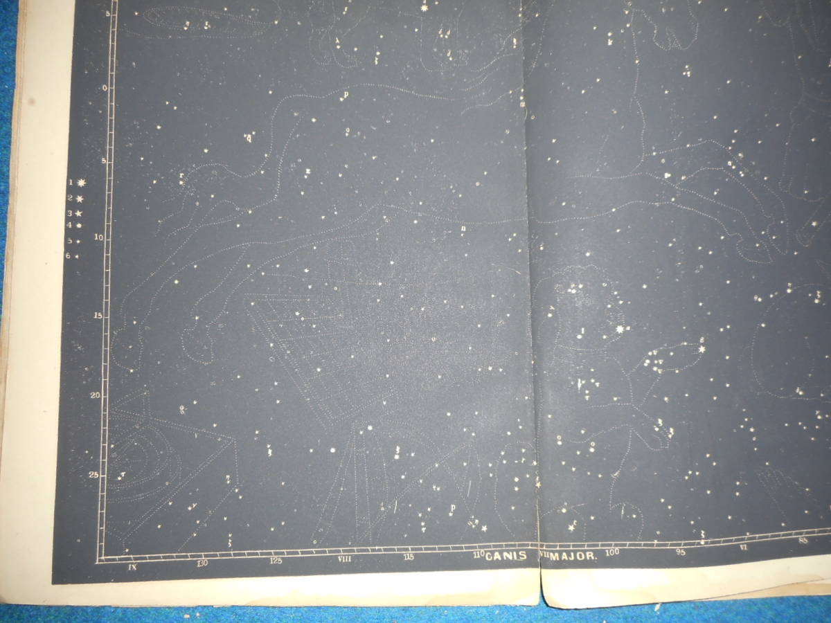 即決アンティーク、天文、天体、星座早見盤、石版画、1849年『バリット星図ミッチェル版』Star map, Planisphere, Celestial atlas_画像8