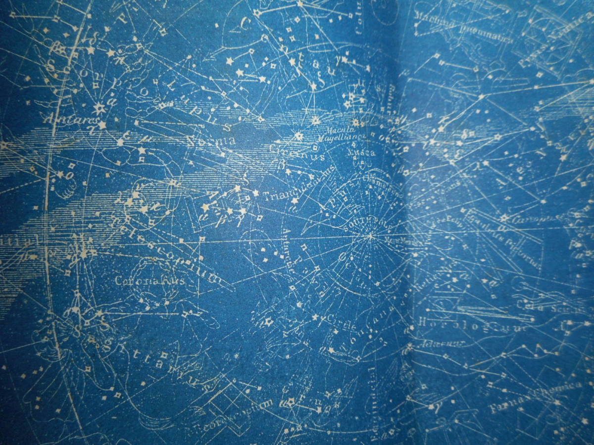 アンティーク、天文、月、惑星、彗星、星座早見盤、石版画、1857年『ブービエの天文学ガイド』Star map, Planisphere, Celestial atlas
