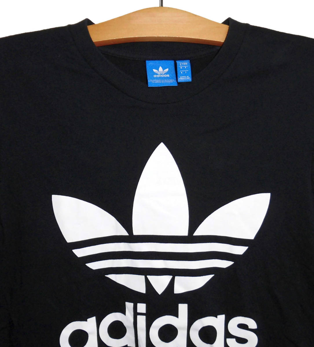 美品 adidas Originals アディダスオリジナルス ビッグトレフォイル 半袖 Tシャツ S 黒_画像2