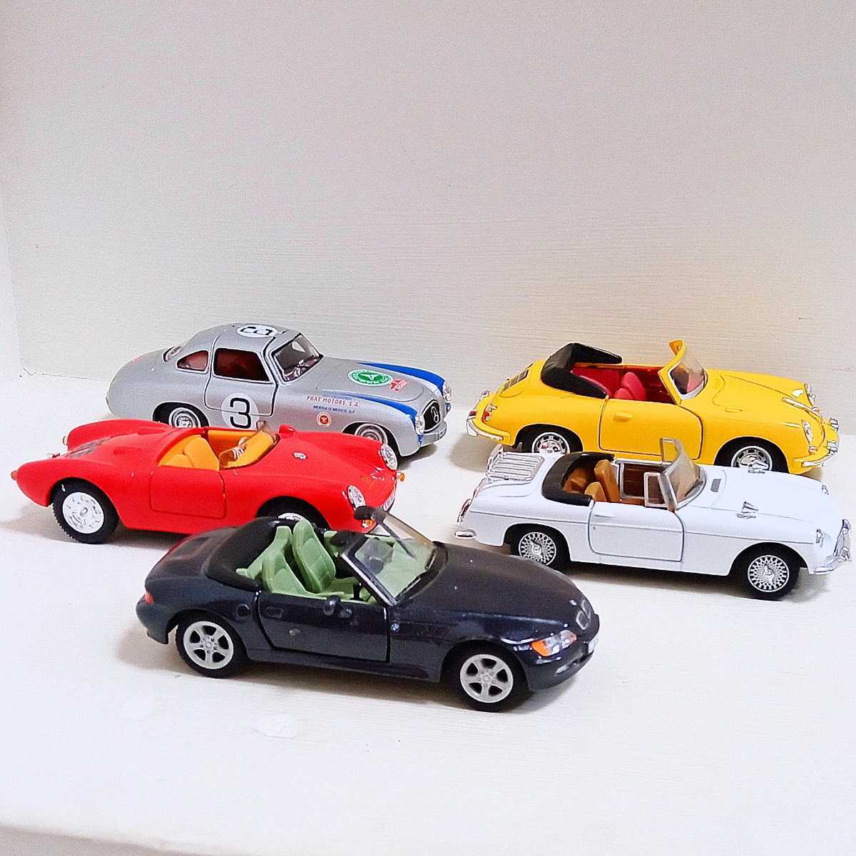  minicar 1/43 total length approximately 9cm~10cm Hongwell Porsche 550A*356C Spider MGB cabriolet Mercedes Benz 300SL (B.M.W.Z3) 4 pcs together 