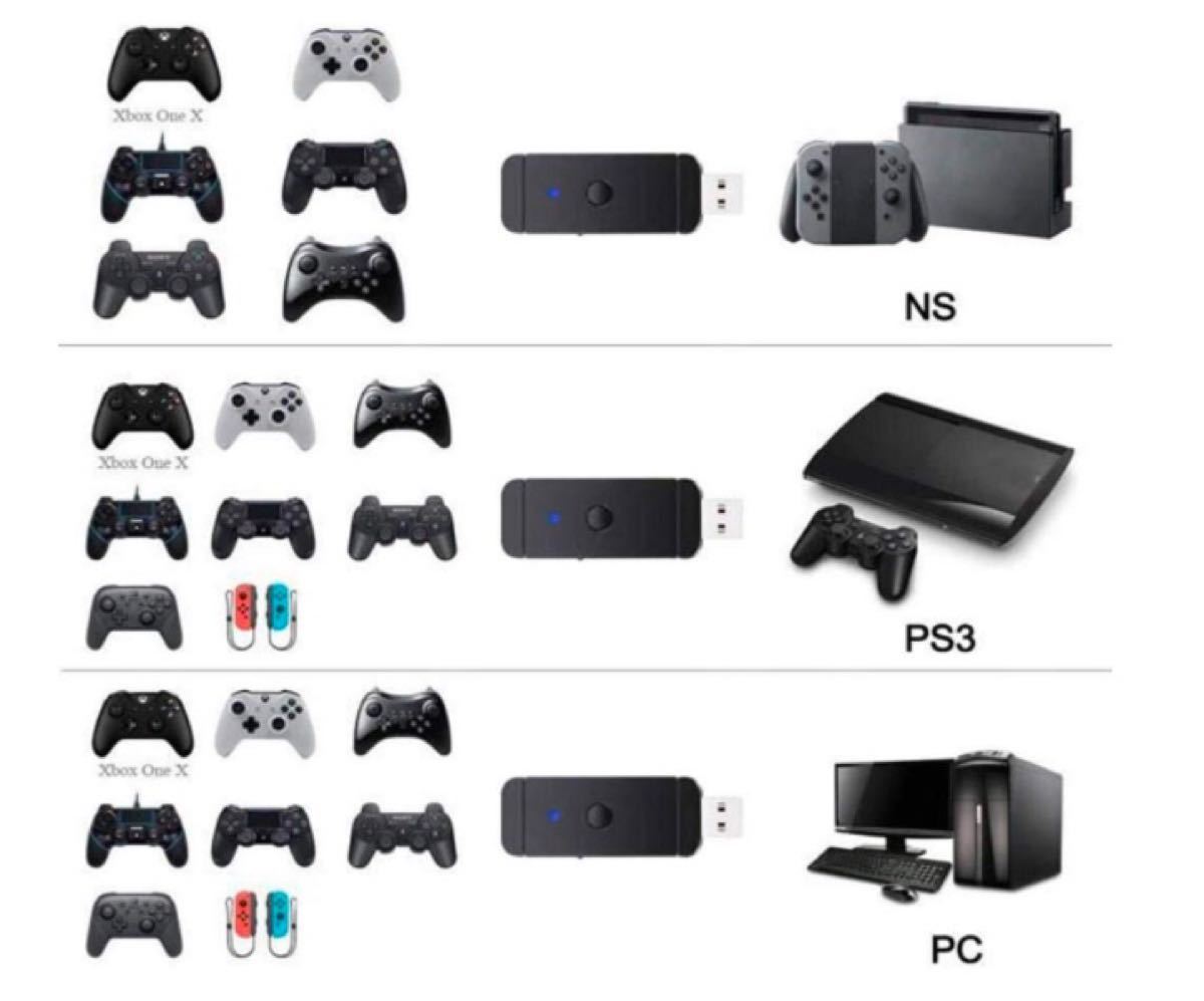 スイッチ／PC　PS4コントローラー変換アダプター