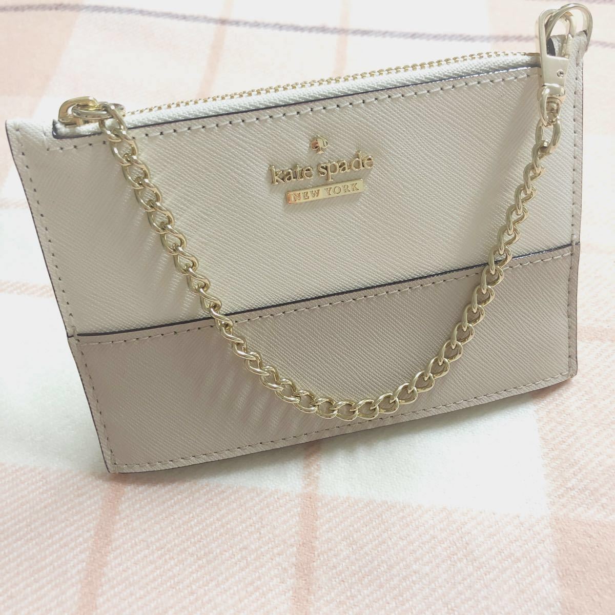 美品 ケイトスペード Kate Spade コインケース アイボリーベージュ 3点