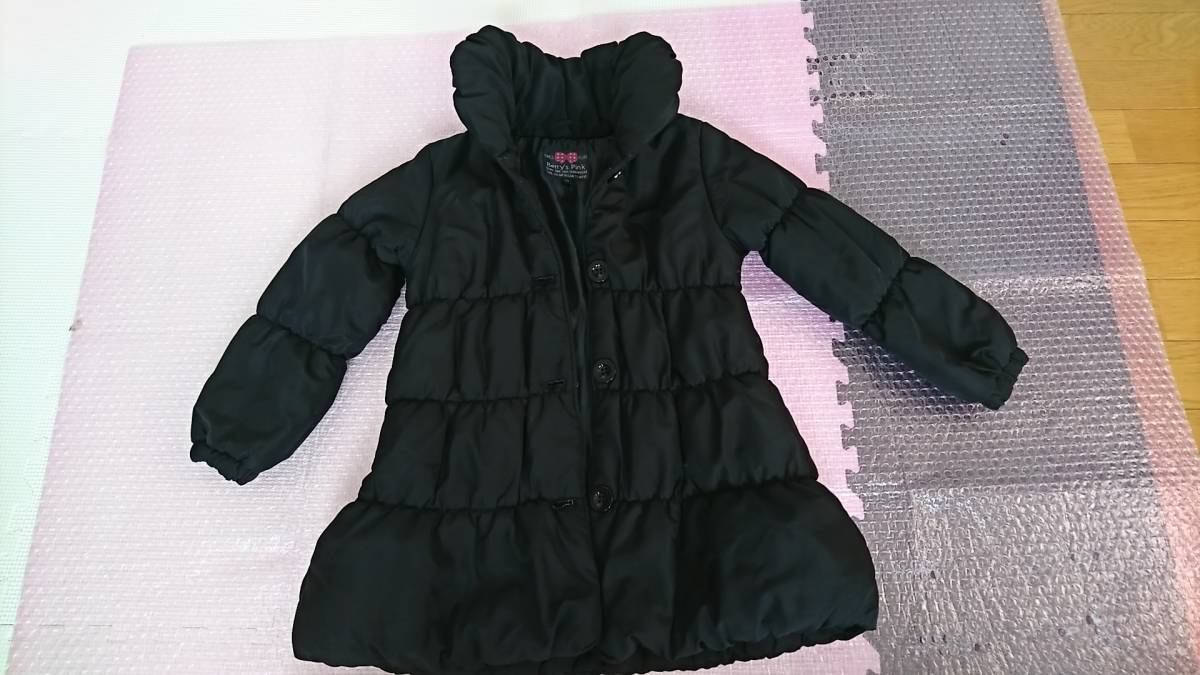  girl 120 down jacket jacket ribbon black 