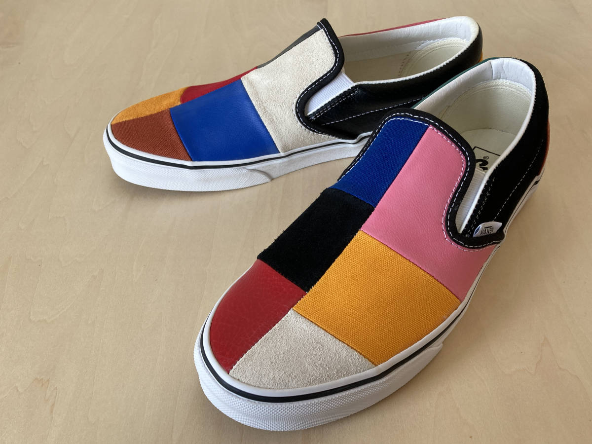 24cm Vans туфли без застежки лоскутное шитье VANS SLIP-ON (PATCHWORK) MULTI/TRUE WHITE US6/24cm VN0A38F7VMF