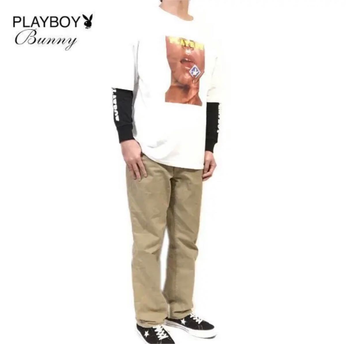 新品　正規　ＸＬ　PLAYBOY　プレイボーイ　レイヤード　ロンＴ　長袖Ｔシャツ　定価3,190円