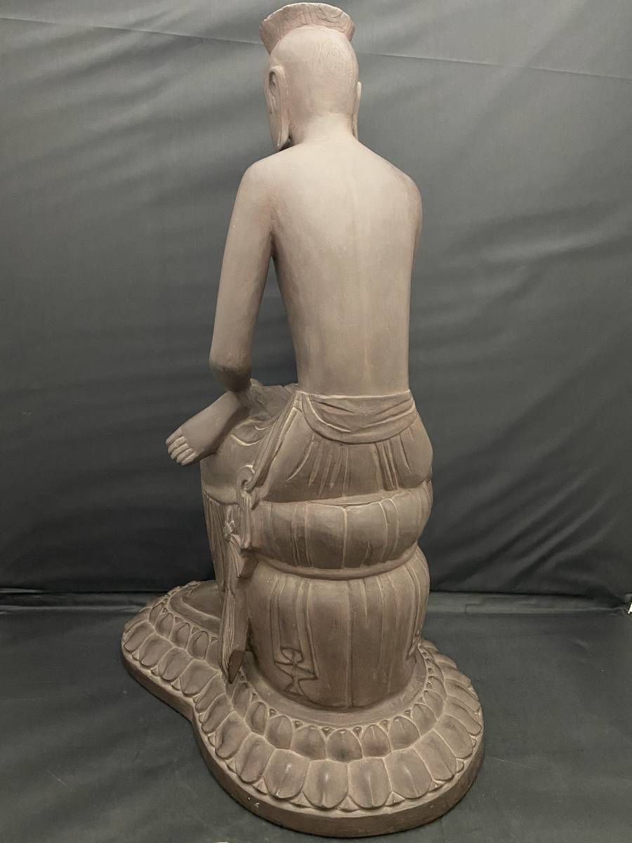 完売 弥勒菩薩 半跏思惟像 一刀彫り 木彫 仏像 彫刻 置物 風水 骨董