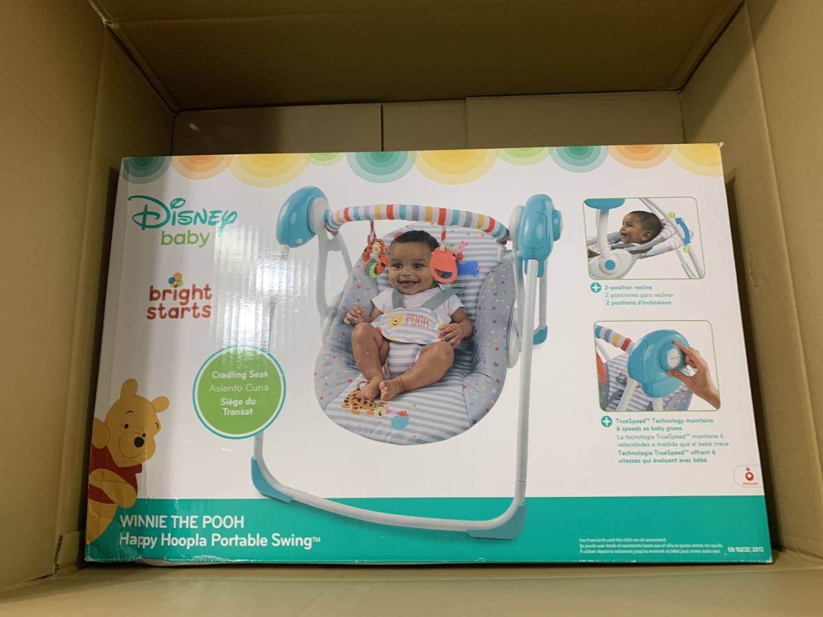 Disney baby ディズニー ベビー くまのプーさん・ハッピーフープラ・ポータブルスイング 0ヶ月~ (11036) by Kids II☆新品未開封★送料無料