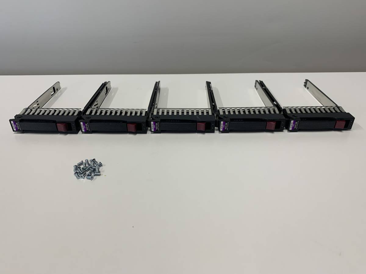 A17989)HP 6G DP 10K SAS 900GB 619463-001 用2.5インチ HDD マウンタ 現状品5基セット*ネジ付き