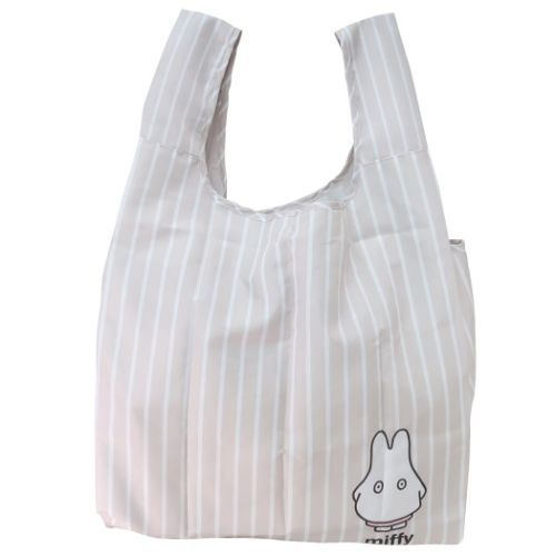 ◆新品　ミッフィー　miffy　折りたたみショッピングバッグ　エコバッグ　No4　ストライプ　おばけ　ディックブルーナ_画像1