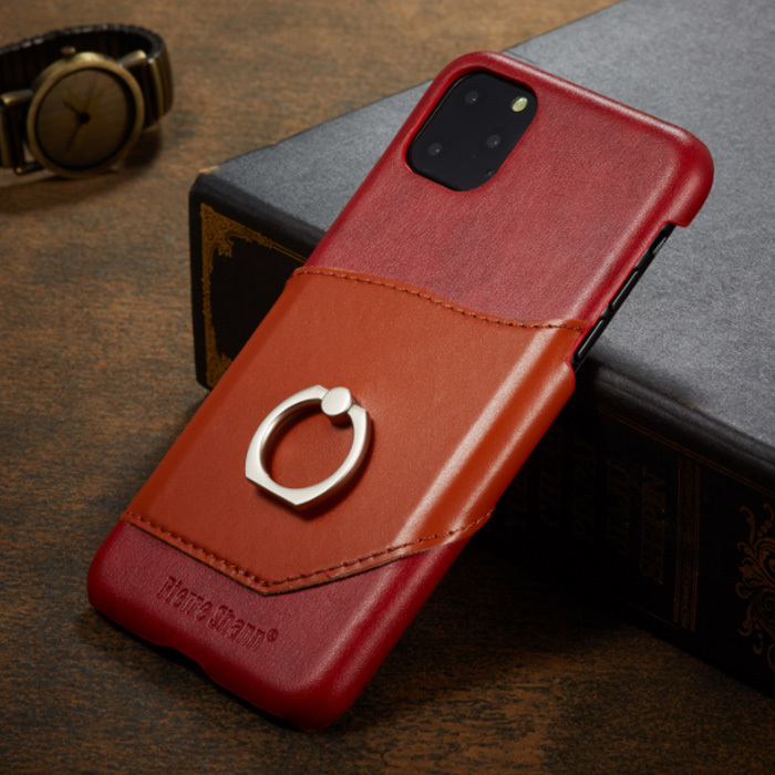 iPhone for ke- sling bracket leather case iPhone12mini(5.4inch) correspondence red 