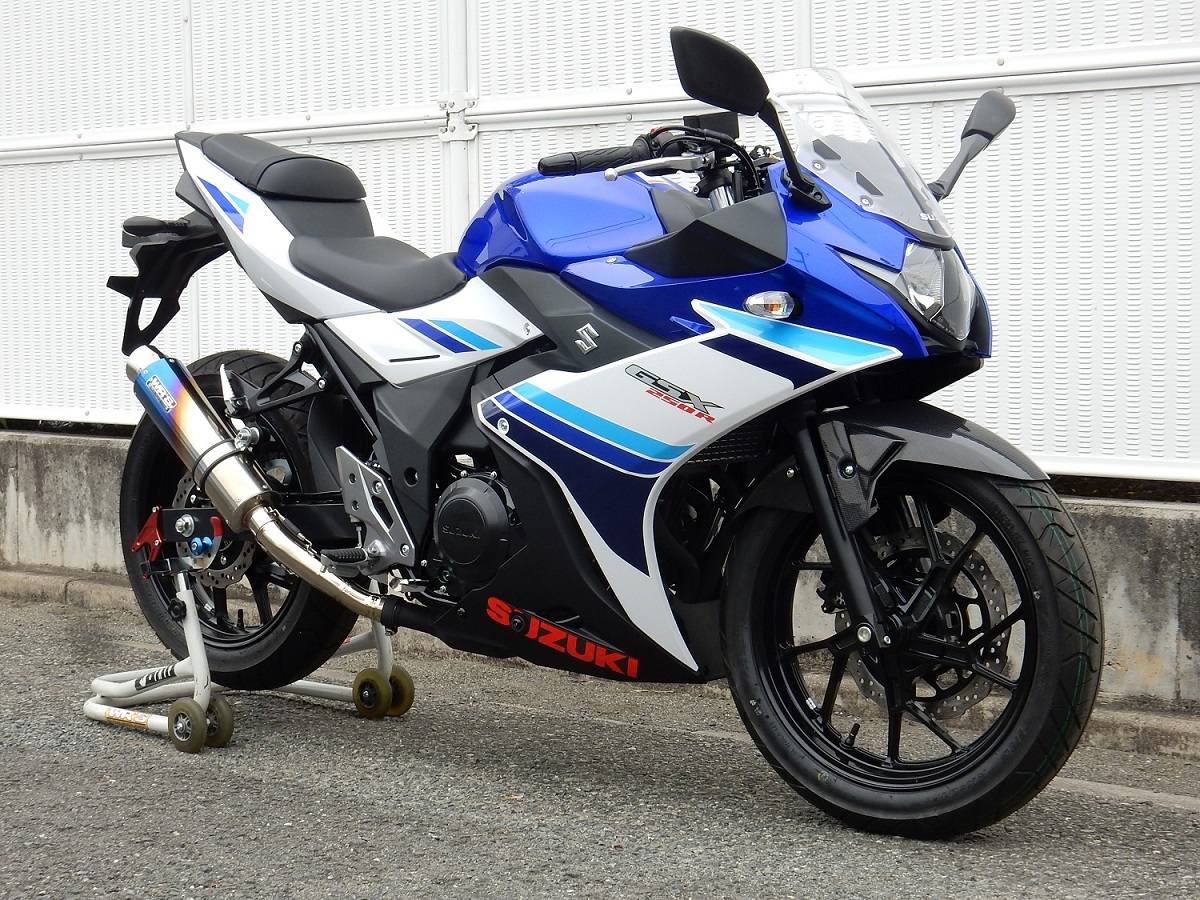 新品 WR’S 2017-2022・2023 GSX250R (2BK-DN11A/8BK-DN12B) スリップオン ラウンドタイプ ステンレス/チタン(焼き色) BK3220JM マフラー_画像4