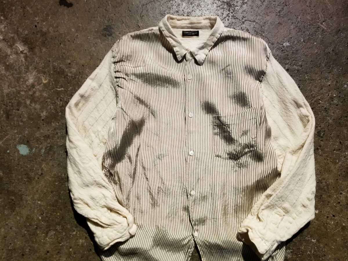 COMME des GARCONS HOMME PLUS 94AW レーヨン切替ウール縮絨シャツ