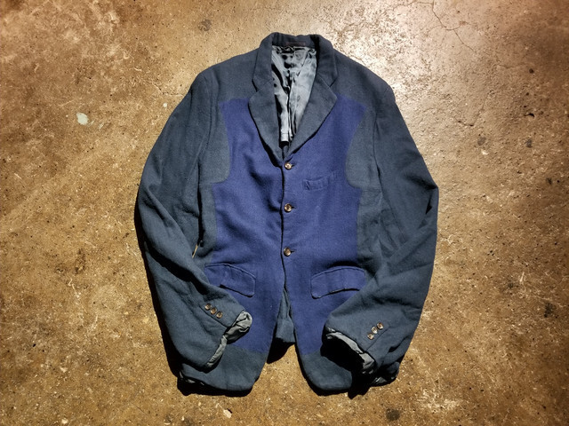 COMME des GARCONS HOMME PLUS 94AW ウール縮絨切替3Bジャケット 1994AW コムデギャルソンオムプリュス 初期縮絨 オフビートユーモア 90s_画像1