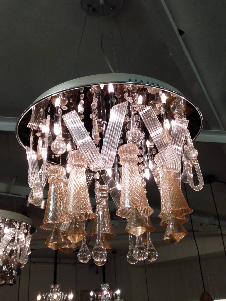展示品販売　デザインシャンデリア　シャンパングラス　LED　ハロゲン　クリスタルの輝きで優雅な　シャンデリア_画像7