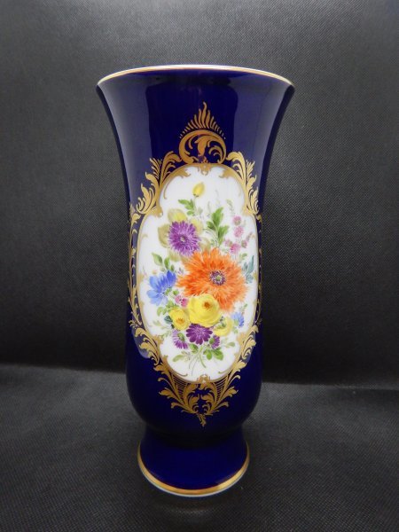 MEISSEN マイセン フラワー 花柄 コバルトブルー 金彩