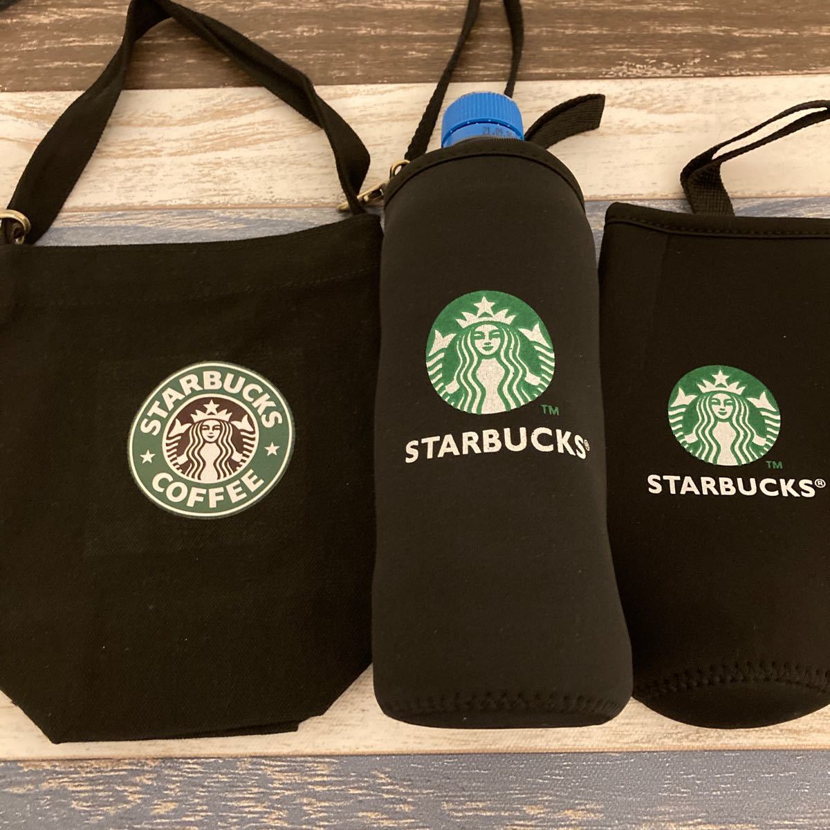 スタバ STARBUCKS スターバックス ペットボトル カバー カップホルダー サコッシュ ショルダー カップ 3点セット|PayPayフリマ スターバックスハンドメイド ドリンクホルダーサコッシュ