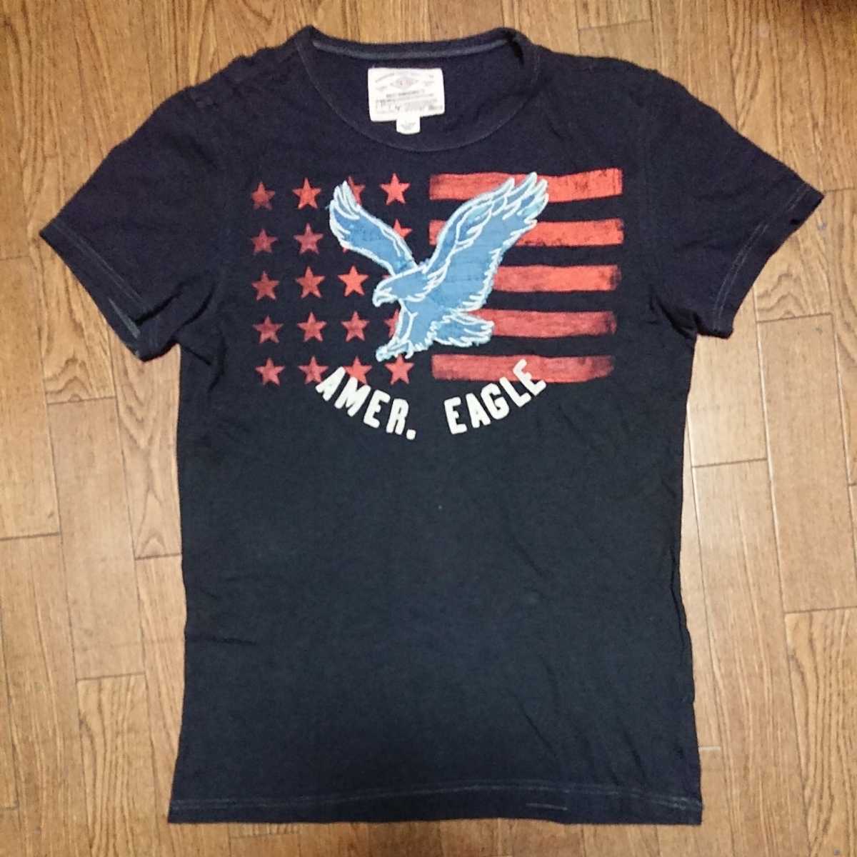 AmericanEagleアメリカンイーグル半袖Tシャツ(黒)sizeＬ程度_画像1