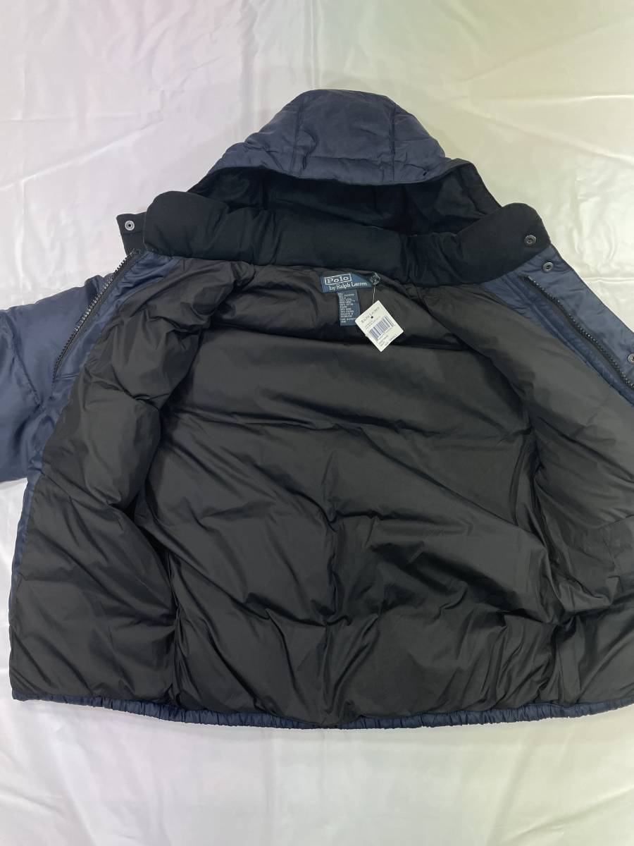 新品 2738 Sサイズ ダウン フード ジャケット 紺 NAVY polo ralph lauren ポロ ラルフ ローレン_画像4