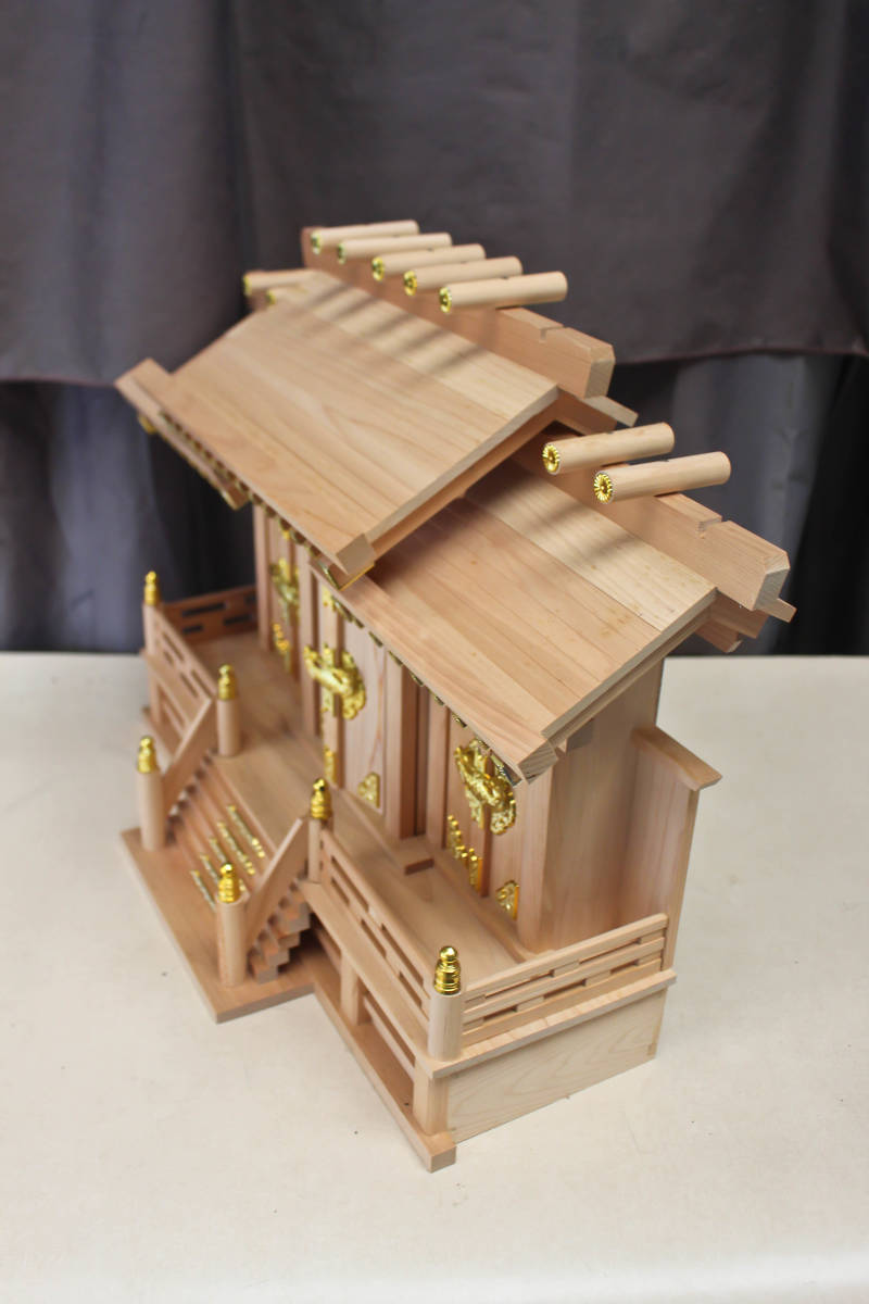 *** unused storage goods household Shinto shrine roof difference three company middle tree .. size : approximately W63×D47×H25 (cm) 21***ya