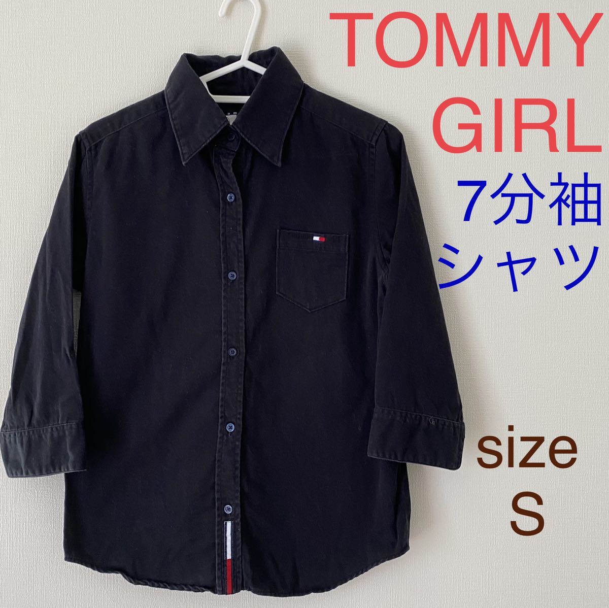  Tommy girl TOMMY GIRL oxford 7 minute sleeve shirt HILFIGER S