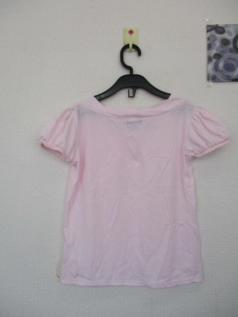 ★ COMME CA ISM 女の子 半袖Tシャツ 胸元ギャザー 淡いピンク（１４０）_画像2