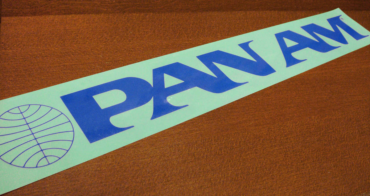 PAN AM パンナム パンアメリカン航空　1970年代 プロモーション用ビッグステッカー／販促品 社内使用 昭和レトロ ヴィンテージ_画像1