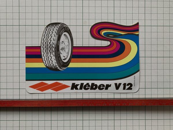  foreign old sticker :kleber v12 tire car design advertisement Vintage +De