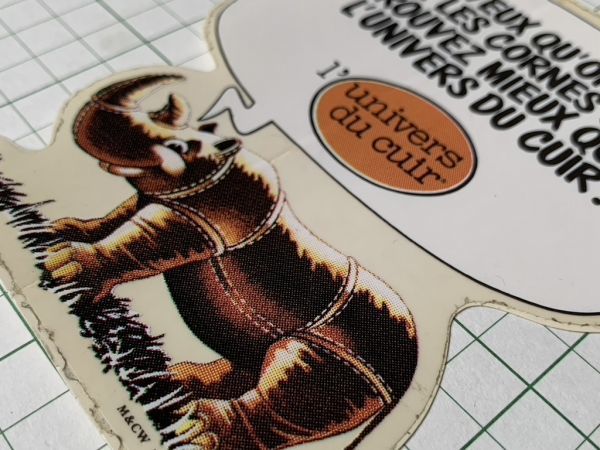 [ half transparent ] foreign. sticker : rhinoceros design advertisement Vintage +De