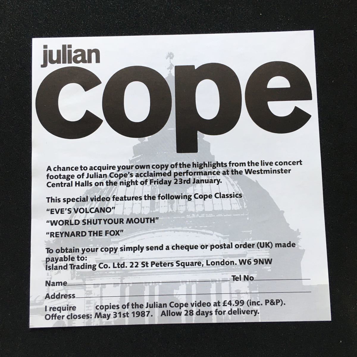 12inch JULIAN COPE / EVE'S VOLCANOの画像9