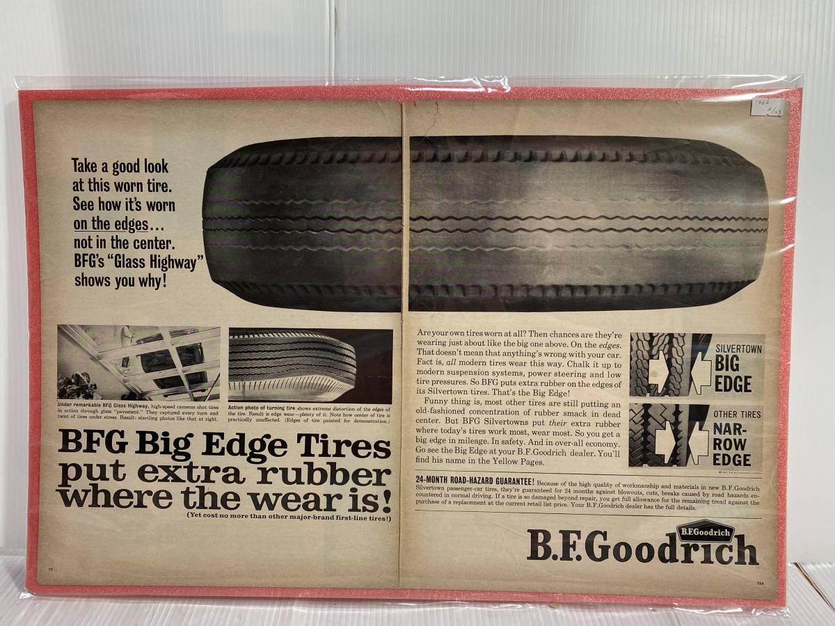 1962年6月29日号LIFE誌広告切り抜き1ページ【B.F.Goodrich/タイヤ】アメリカ買い付け品オールドカー用品ビンテージコレクション_画像1