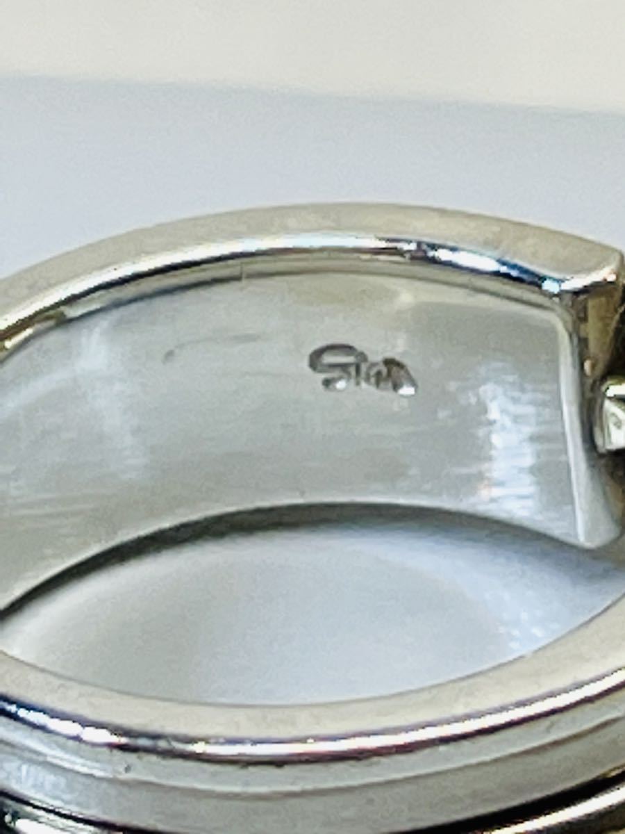 STAR JEWELRY スタージュエリー 指輪　リング　ベルト デザイン　K14　シルバー　コンビ