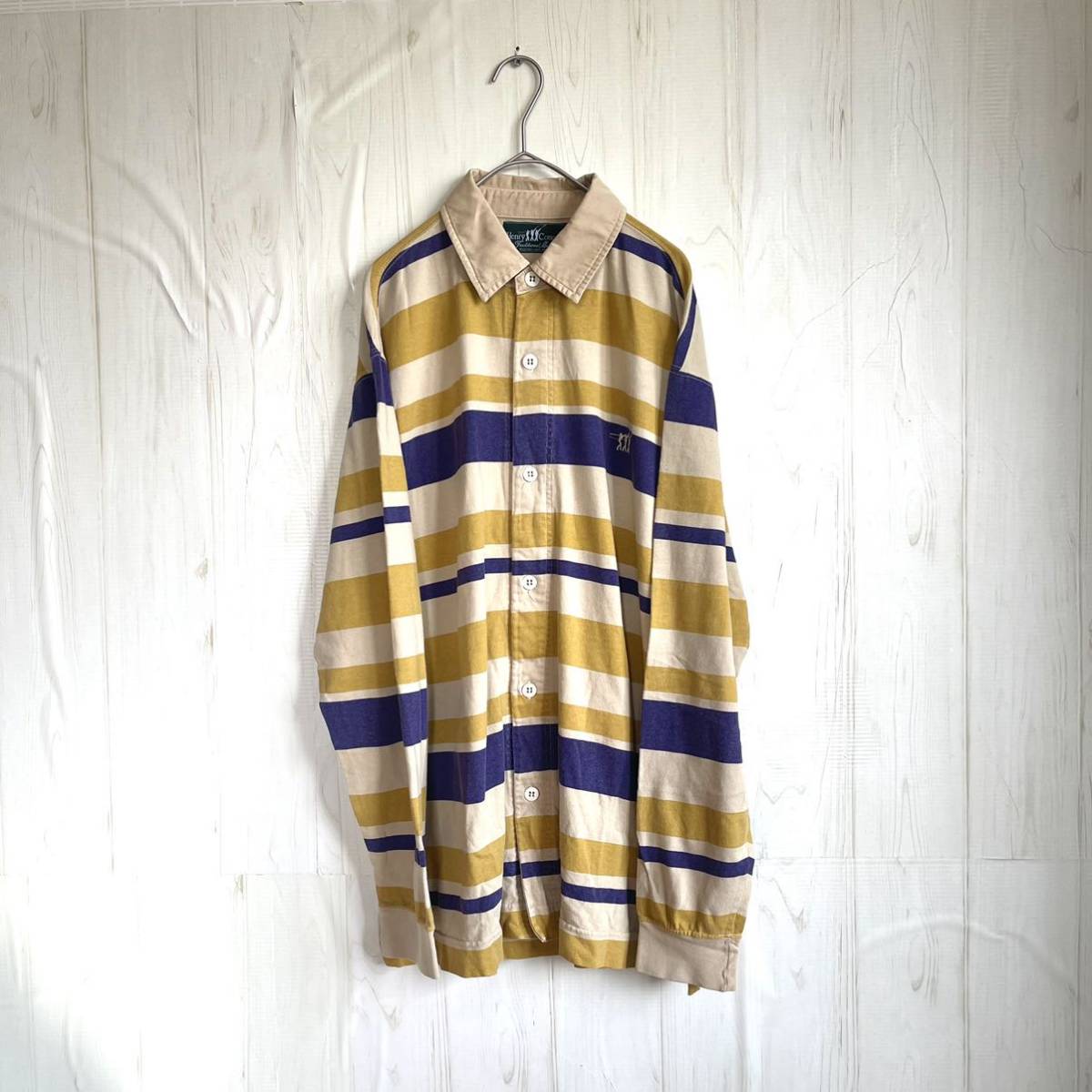 Paypayフリマ Henry Cotton ヘンリーコットン ラガーシャツ ボーダー 長袖 M 人気 オシャレ メンズ 古着 Paypayフリマ Henry Cotton ヘンリーコットン ラガーシャツ ボーダー 長袖 M 人気 オシャレ メンズ 古着